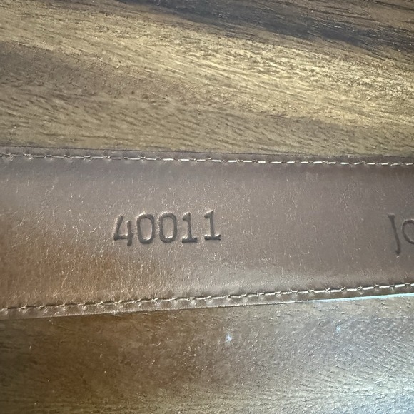 Johnson And Murphy Brown Leather Belt Made USA Men's Size 38 Solid Brass Buckle - Picture 6 of 7